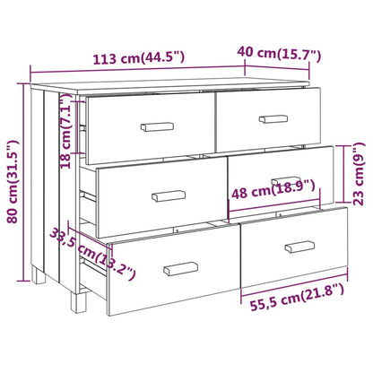 Nattbord Sengbord Honningbrun HAMAR 113x40x80 cm heltre furu