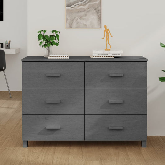 Skjenk Grå HAMAR 113x40x80 cm heltre furu