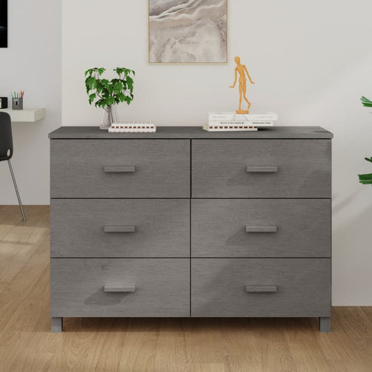 Skjenk Grå HAMAR 113x40x80 cm heltre furu