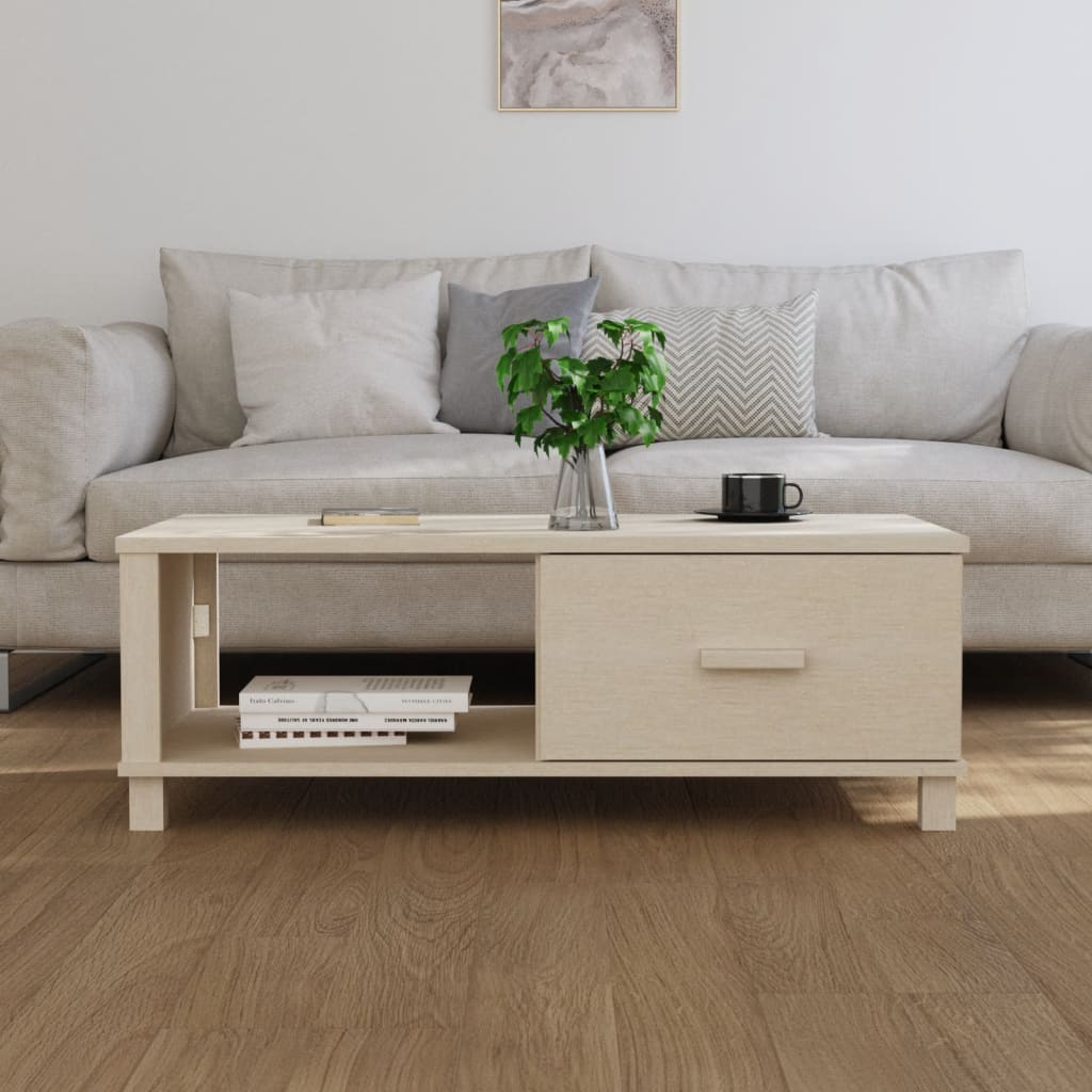 Salongbord Sofabord Tre heltre furu Honningbrun HAMAR 100x55x35 cm