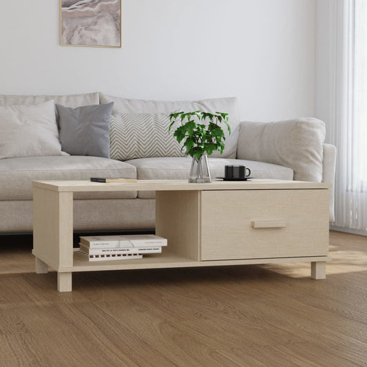 Salongbord Sofabord Tre heltre furu Honningbrun HAMAR 100x55x35 cm