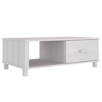 Salongbord Sofabord Hvit HAMAR 100x55x35 cm heltre furu