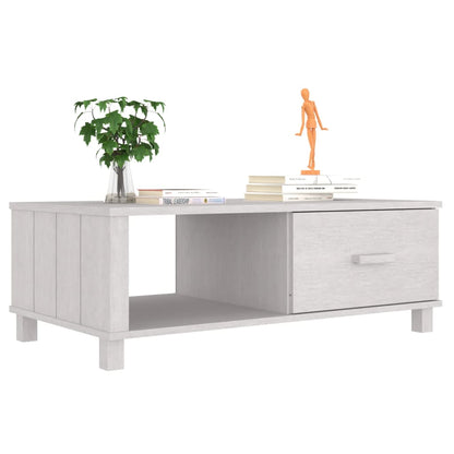 Salongbord Sofabord Hvit HAMAR 100x55x35 cm heltre furu