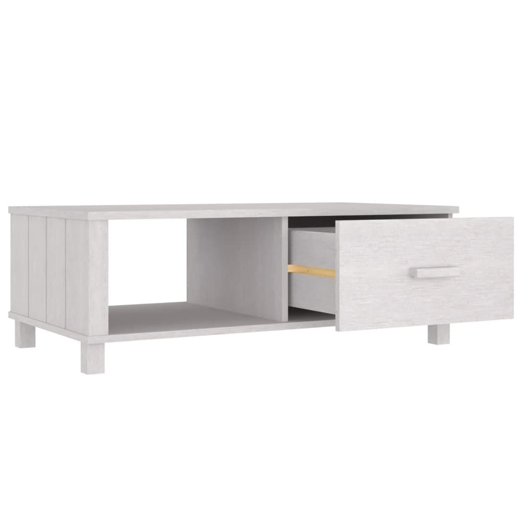 Salongbord Sofabord Hvit HAMAR 100x55x35 cm heltre furu