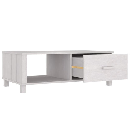 Salongbord Sofabord Hvit HAMAR 100x55x35 cm heltre furu