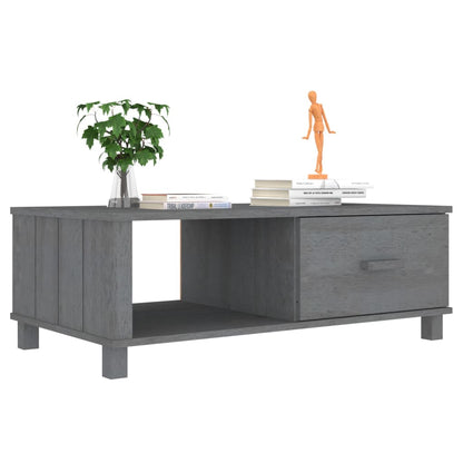 Salongbord Sofabord Grå HAMAR 100x55x35 cm heltre furu