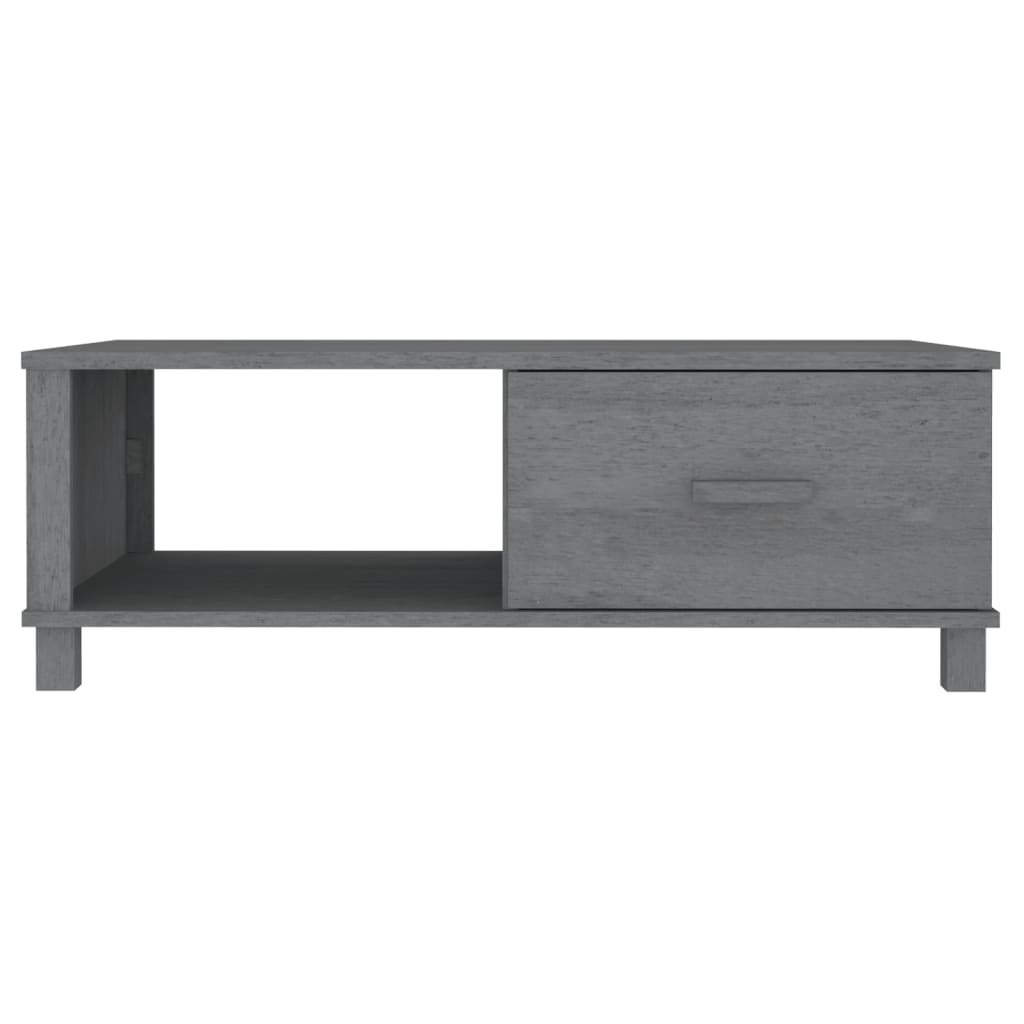 Salongbord Sofabord Grå HAMAR 100x55x35 cm heltre furu