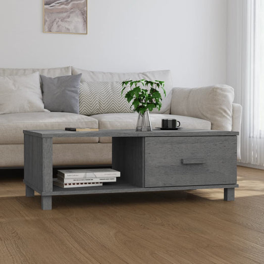 Salongbord Sofabord Grå HAMAR 100x55x35 cm heltre furu