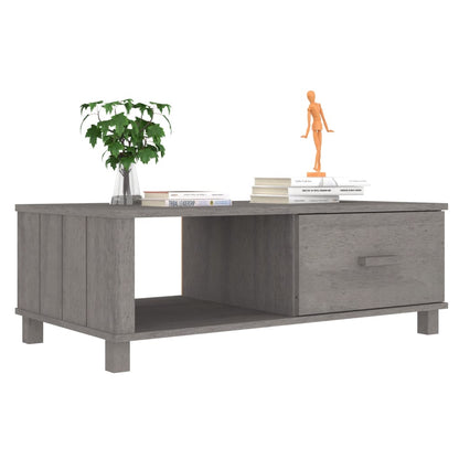 Salongbord Sofabord Grå HAMAR 100x55x35 cm heltre furu