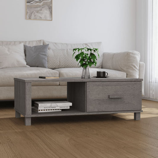 Salongbord Sofabord Grå HAMAR 100x55x35 cm heltre furu