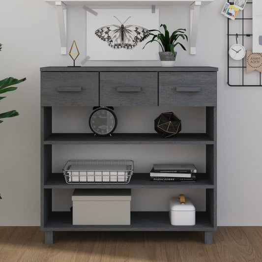 Avlastningsbord Konsollbord Tre HAMAR mørkegrå 90x35x90 cm heltre furu