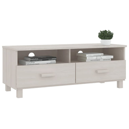 TV-Møbel Hvit TV-benk HAMAR 106x40x40 cm heltre furu