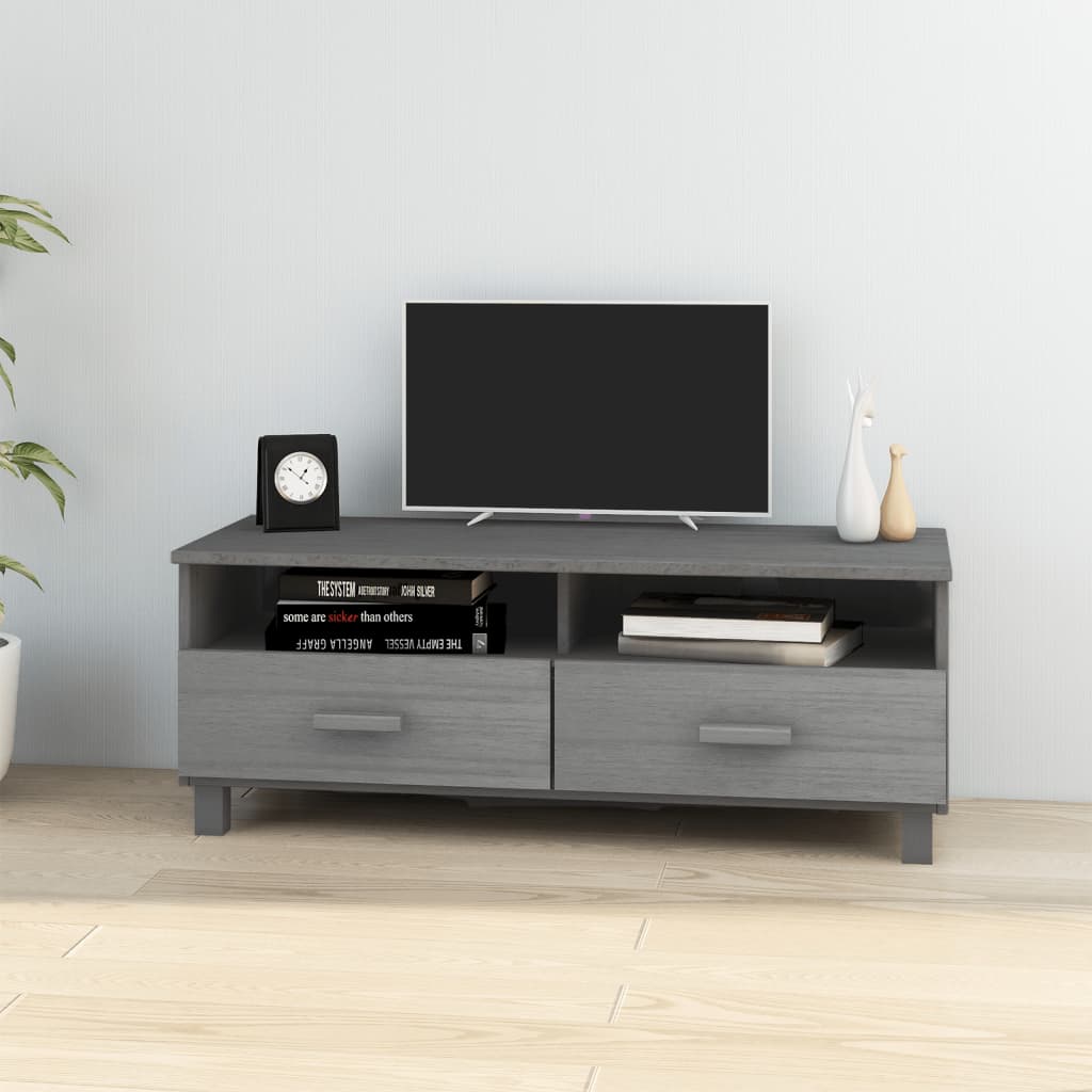 TV-Møbel Grå TV-benk HAMAR 106x40x40 cm heltre furu