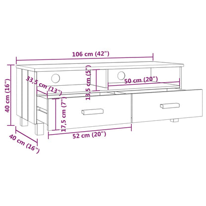 TV-Møbel Grå TV-benk HAMAR 106x40x40 cm heltre furu