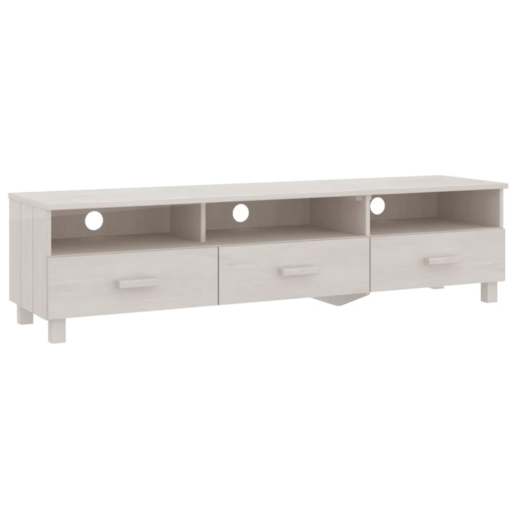 TV-Møbel Hvit TV-benk HAMAR 158x40x40 cm heltre furu
