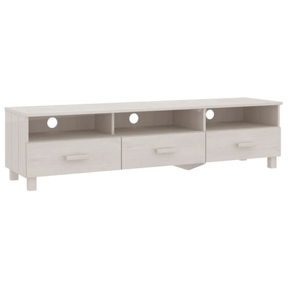 TV-Møbel Hvit TV-benk HAMAR 158x40x40 cm heltre furu