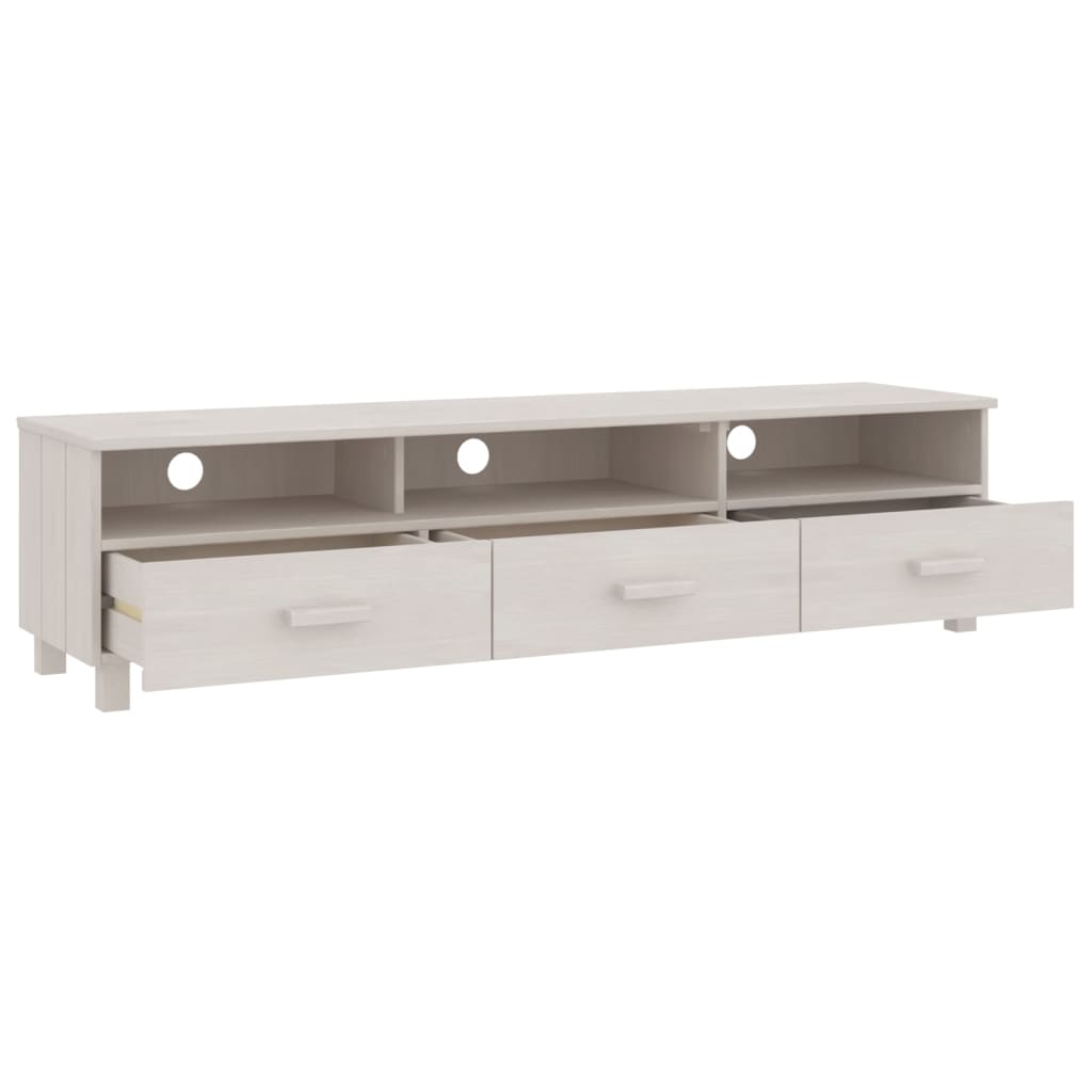 TV-Møbel Hvit TV-benk HAMAR 158x40x40 cm heltre furu