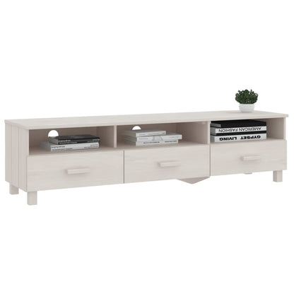 TV-Møbel Hvit TV-benk HAMAR 158x40x40 cm heltre furu