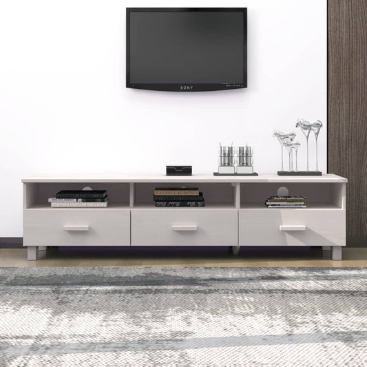 TV-Møbel Hvit TV-benk HAMAR 158x40x40 cm heltre furu
