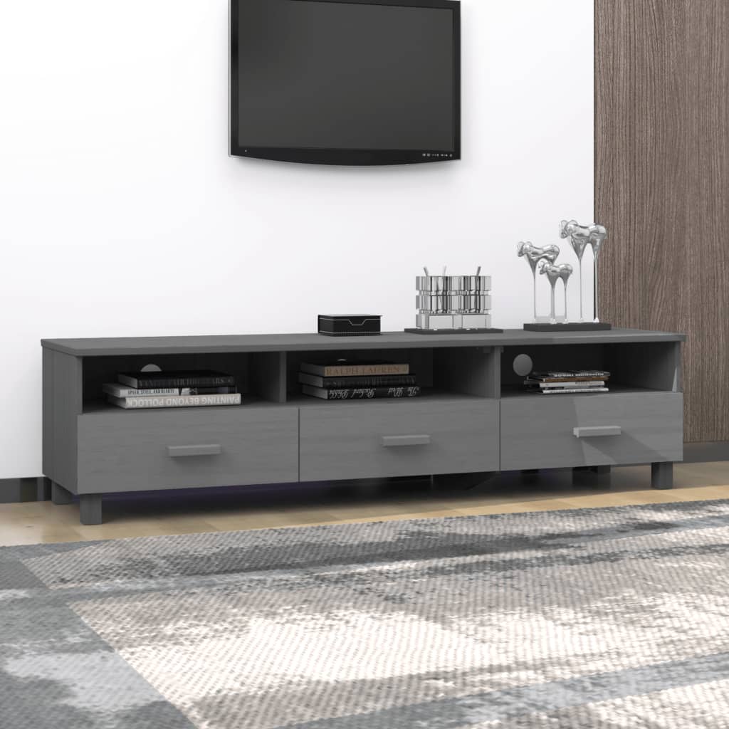 TV-Møbel Grå TV-benk HAMAR 158x40x40 cm heltre furu