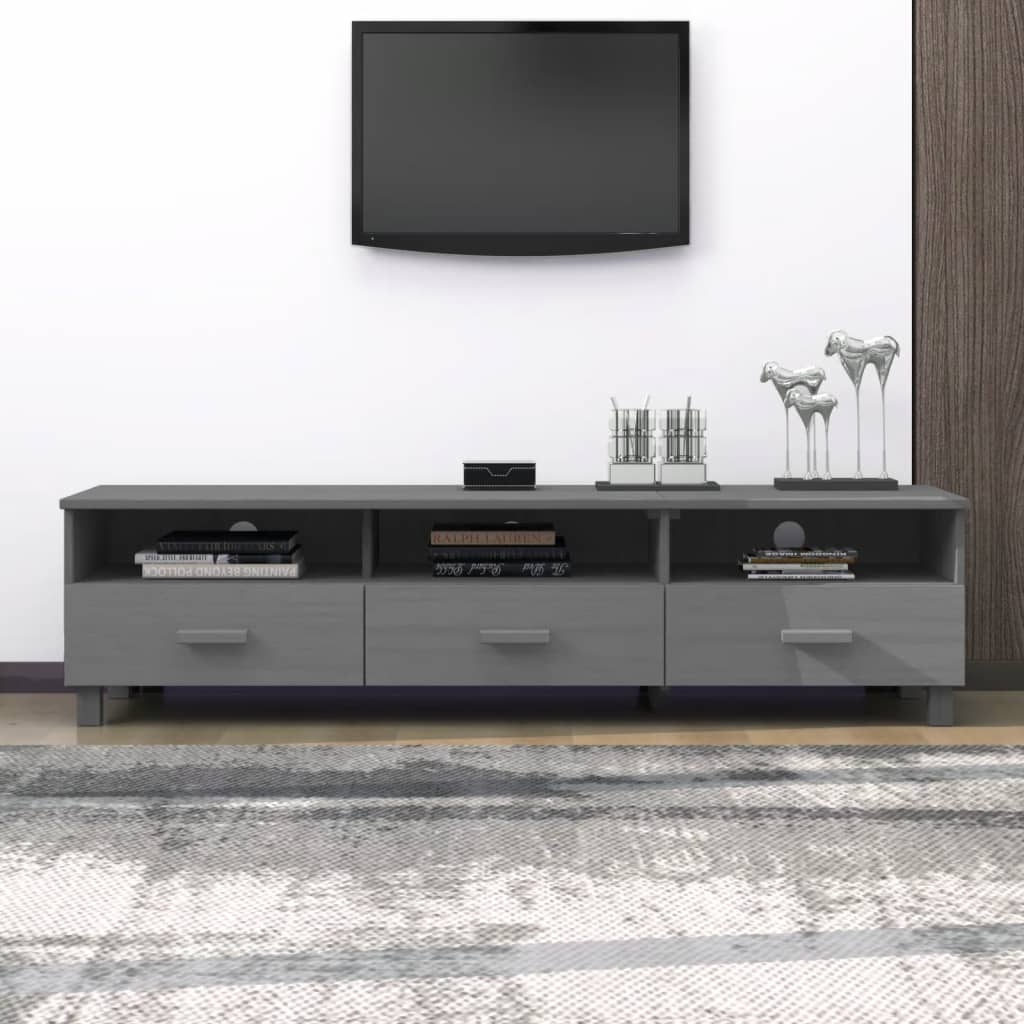 TV-Møbel Grå TV-benk HAMAR 158x40x40 cm heltre furu