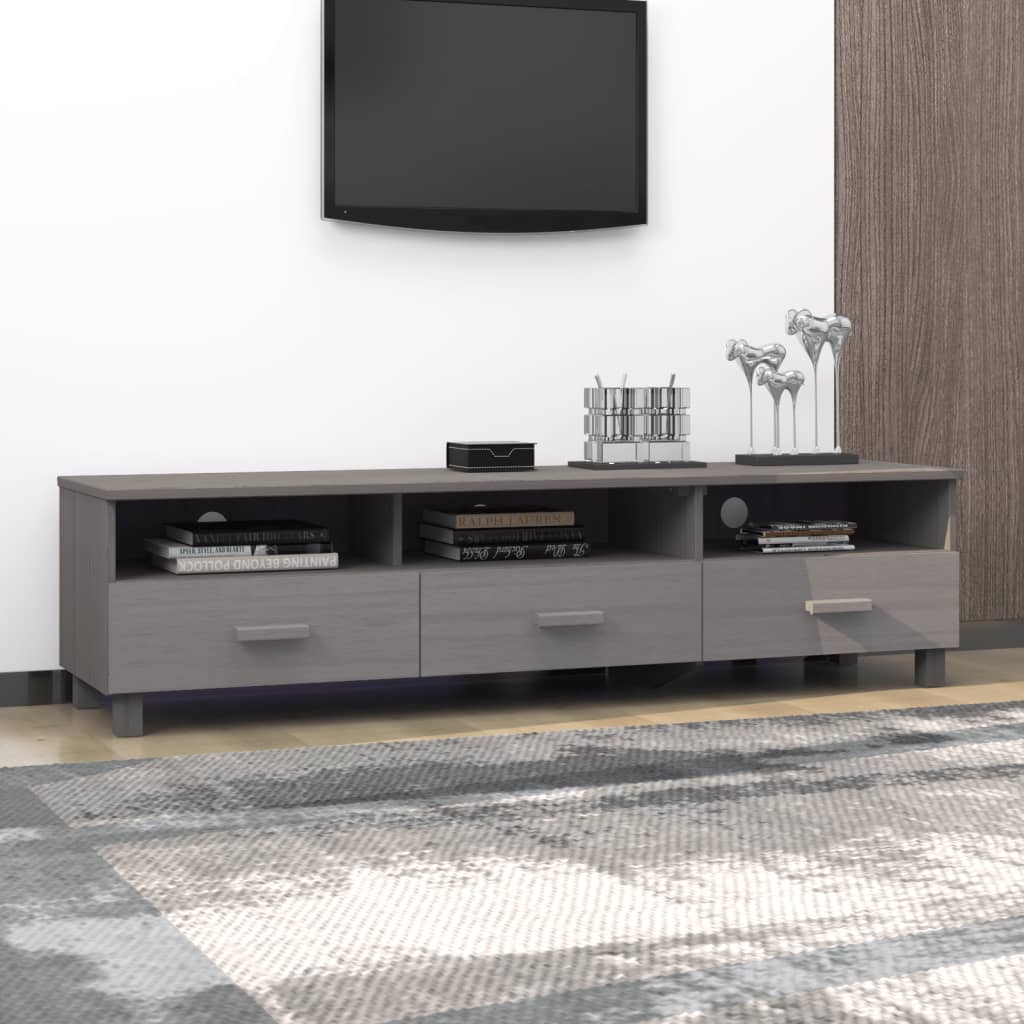 TV-Møbel Grå TV-benk HAMAR 158x40x40 cm heltre furu