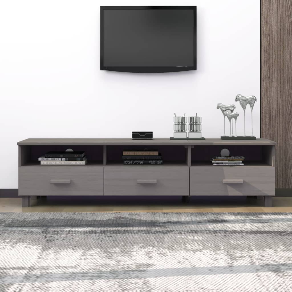 TV-Møbel Grå TV-benk HAMAR 158x40x40 cm heltre furu
