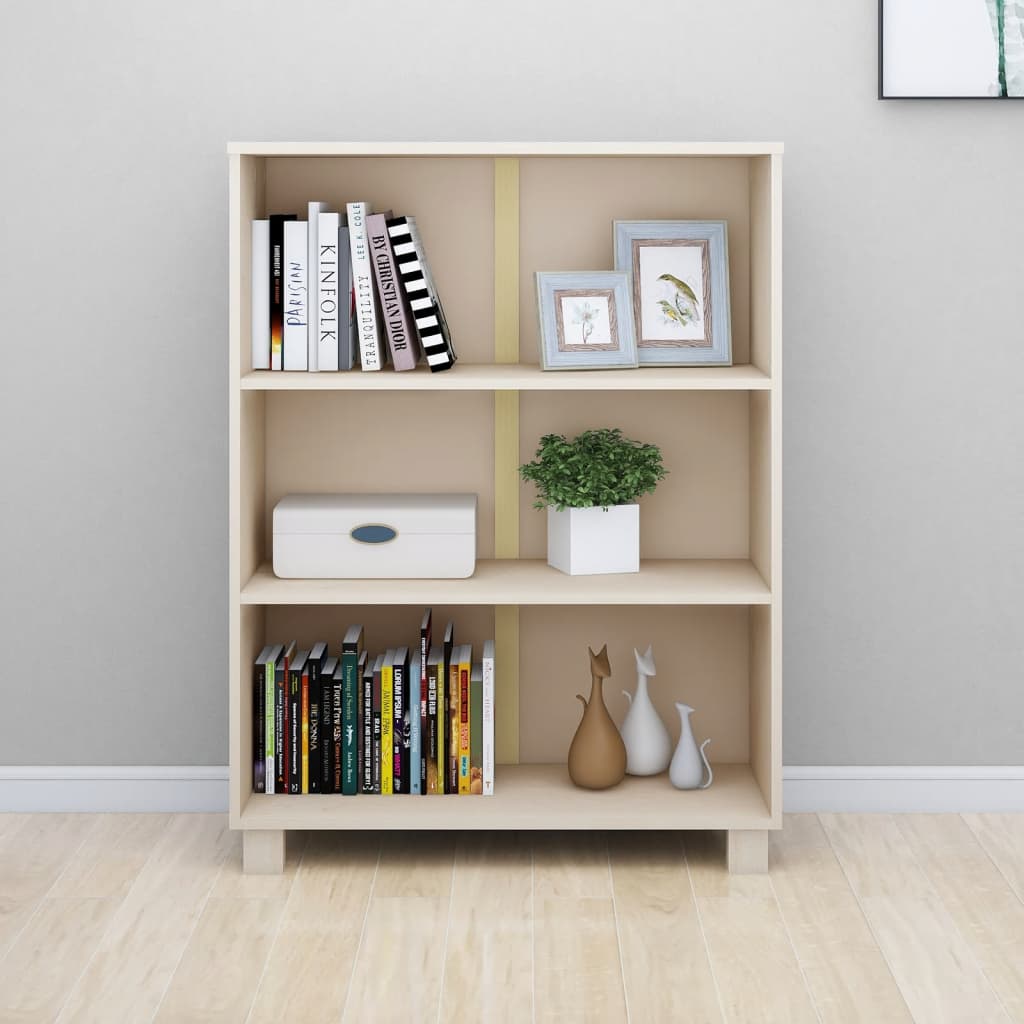 Bokhylle Honningbrun HAMAR 85x35x112 cm heltre furu