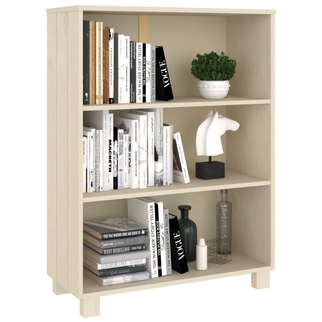 Bokhylle Honningbrun HAMAR 85x35x112 cm heltre furu