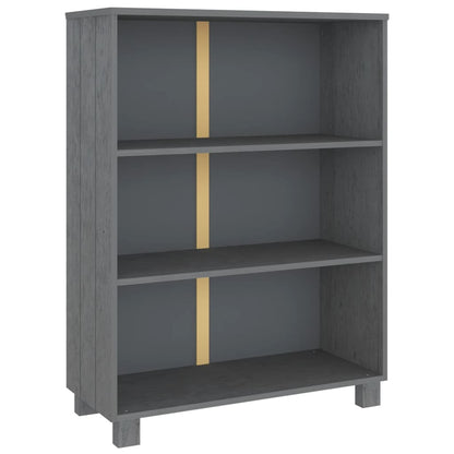 Bokhylle Grå HAMAR mørkegrå 85x35x112 cm heltre furu