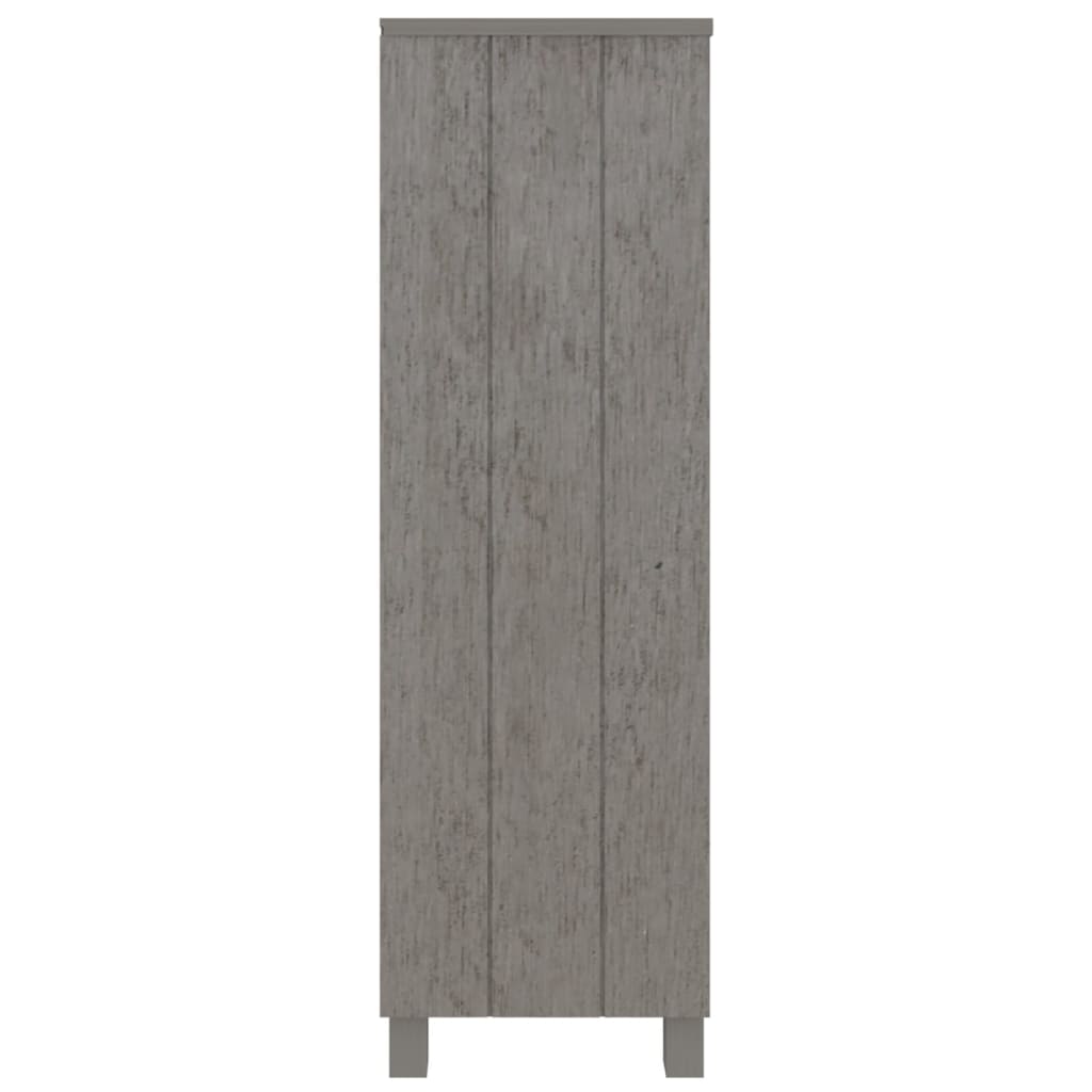 Bokhylle Grå HAMAR lysegrå 85x35x112 cm heltre furu