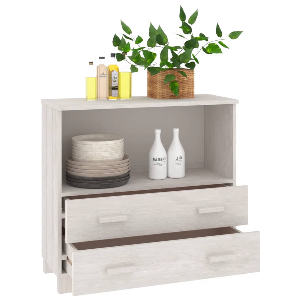 Kommode Hvit HAMAR 85x35x80 cm heltre furu