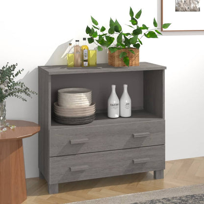 Kommode Grå HAMAR 85x35x80 cm heltre furu