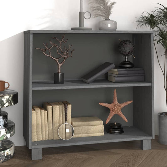 Kommode Grå HAMAR 85x35x80 cm heltre furu