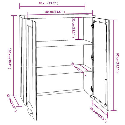 Skjenk Honningbrun topp HAMAR 85x35x100 cm heltre furu