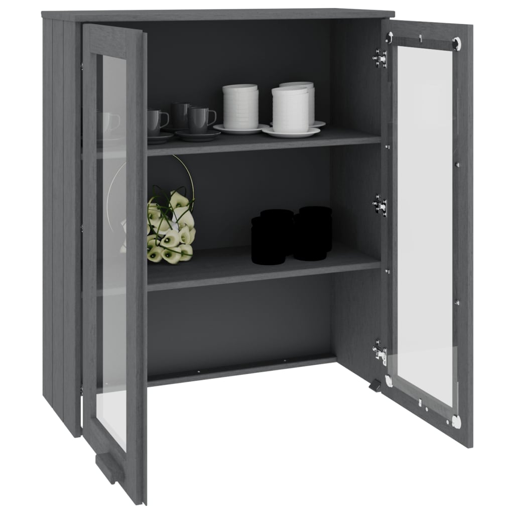Skjenk Grå topp HAMAR mørkegrå 85x35x100 cm heltre furu