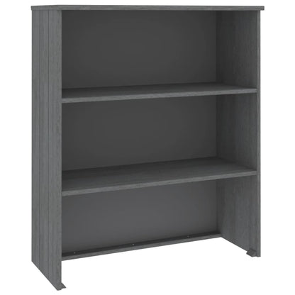 Bokhylle Grå topp HAMAR mørkegrå 85x35x100 cm heltre furu