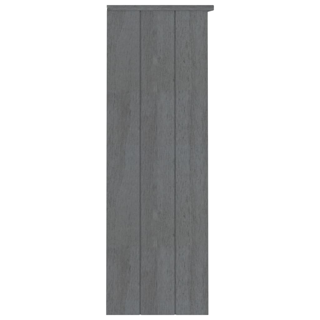 Bokhylle Grå topp HAMAR mørkegrå 85x35x100 cm heltre furu