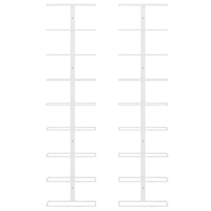 Vinstativ Veggmontert vinstativ for 9 flasker 2 stk Hvit jern