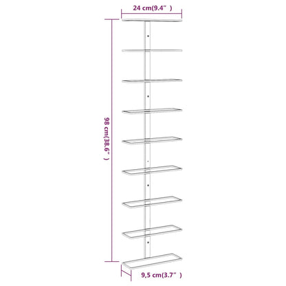 Vinstativ Veggmontert vinstativ for 9 flasker 2 stk Hvit jern