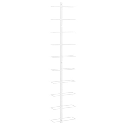 Vinstativ Veggmontert for 10 flasker Hvit metall