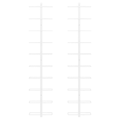 Vinstativ Veggmontert vinstativ for 10 flasker 2 stk Hvit metall