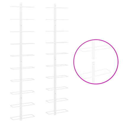 Vinstativ Veggmontert vinstativ for 10 flasker 2 stk Hvit metall