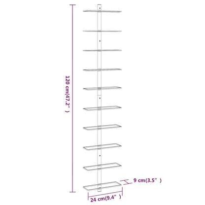 Vinstativ Veggmontert vinstativ for 10 flasker 2 stk Hvit metall