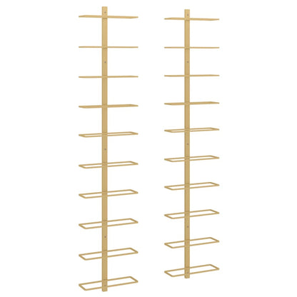 Vinstativ Veggmontert vinstativ for 10 flasker 2 stk gull metall