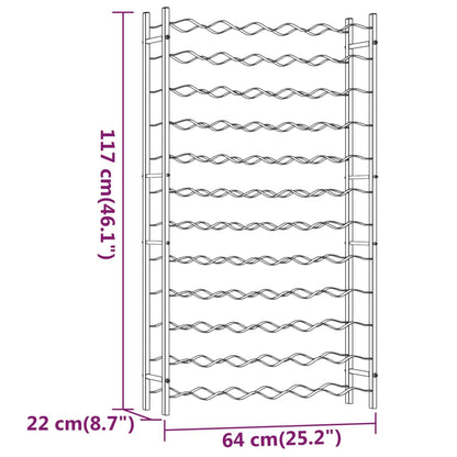 Vinstativ for 72 flasker metall Hvit