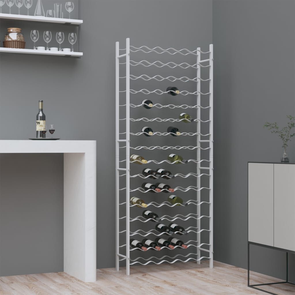 Vinstativ for 96 flasker metall Hvit