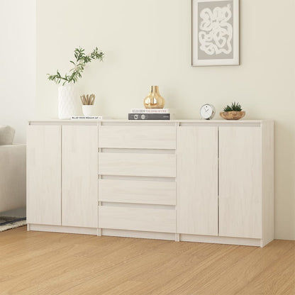 Kommode Hvit 3 stk heltre furu