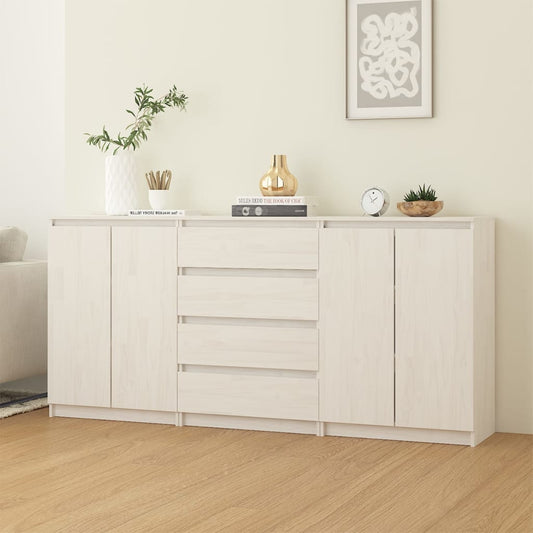 Kommode Hvit 3 stk heltre furu