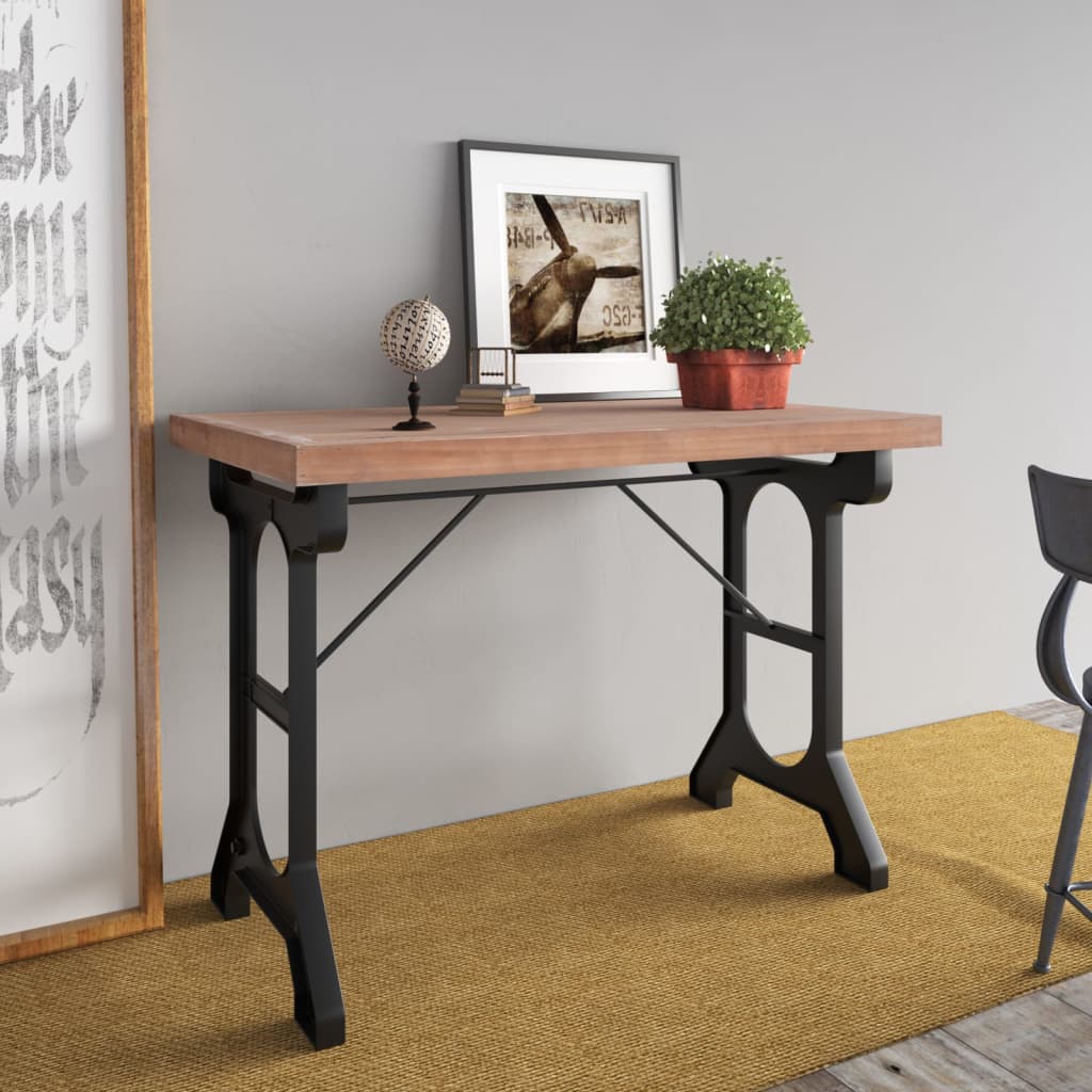 Spisebord Kjøkkenbord Tre 110x65x82 cm heltre gran og jern